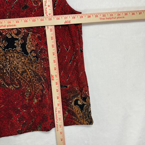 Y2K White Stag Large Retro Tank Top Red Moody Vampire Paisley Whimsygoth Animal - Picture 6 of 7